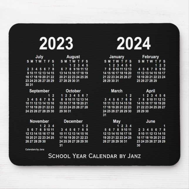 Mousepad 2023-2024 Calendário do Neon White School por Janz (Frente)
