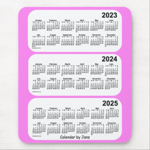 Mousepad 2023-2025 violeta calendário de 3 anos por Janz