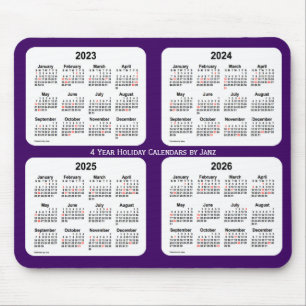 Mousepad 2023-2026 Calendário de Férias Roxas de Janz