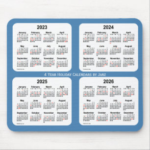 Mousepad 2023-2026 calendário do feriado do azul de aço p