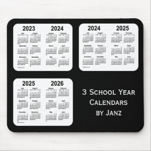 Mousepad 2023-2026 calendários de néon pretos do ano