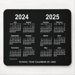 Mousepad 2024-2025 Calendário Neon White School por Janz