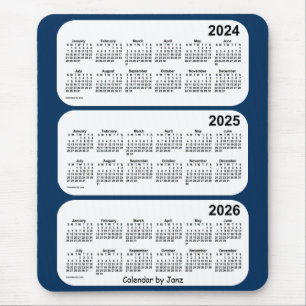 Mousepad 2024-2026 azul da caixa de polícia calendário de