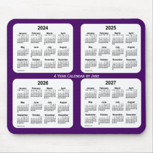 Mousepad 2024-2027 Calendário de quatro anos Roxo de Janz