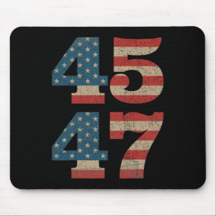 Mousepad 2024 45 47 Vintage American Flag Retro 4547 Trump