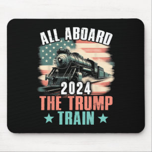 Mousepad 2024 Todos a Bordo do Trem do Trump 2024 Bandeira 