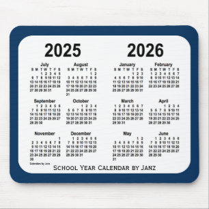 Mousepad 2025-2026 Caixa de Polícia Calendário Azul da Esco
