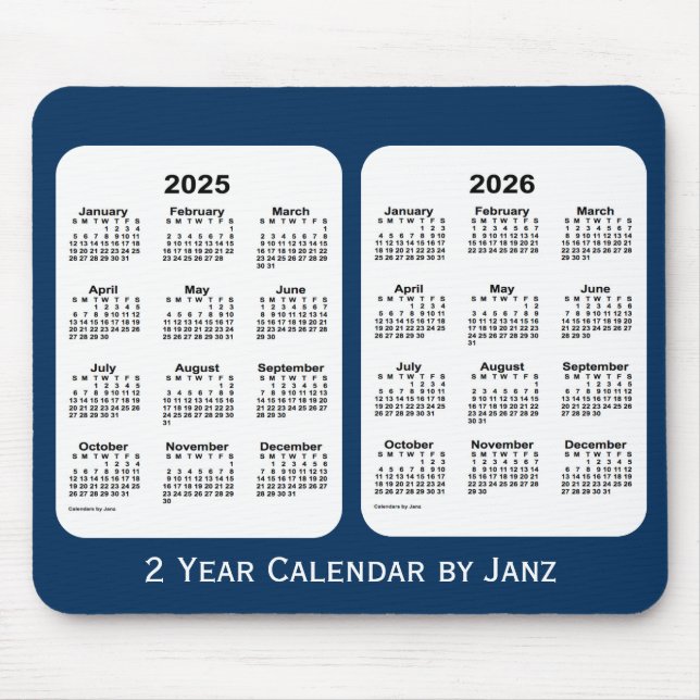Mousepad 2025-2026 Caixa de Polícia Calendário Azul de 2 An (Frente)