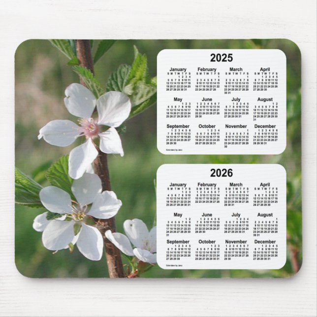 Mousepad 2025-2026 Calendário de 2 anos Dogwood por Janz (Frente)