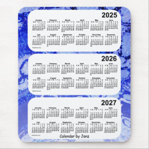 Mousepad 2025-2027 Blue Galaxy Calendar de 3 anos por Janz