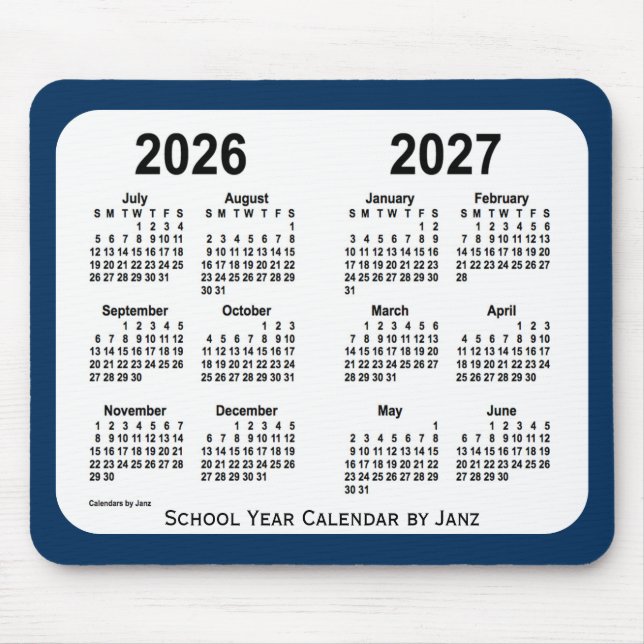Mousepad 2026-2027 Caixa de Polícia Calendário Azul da Esco (Frente)