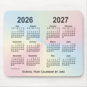 Mousepad 2026-2027 Rainbow Cloud School Calendar by Janz