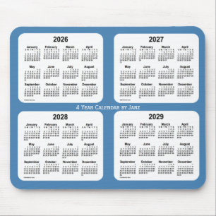 Mousepad 2026-2029 Steel Blue Calendário de 4 anos de Janz