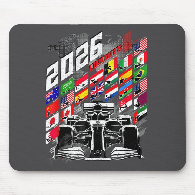 Mousepad 2026 Calendar Racing Circuit Schedule Places  (Frente)