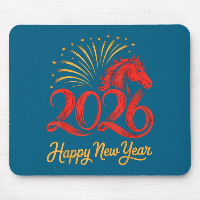 Mousepad 2026 Chinese Zodiac Horse Year Happy New Year Fire (Frente)