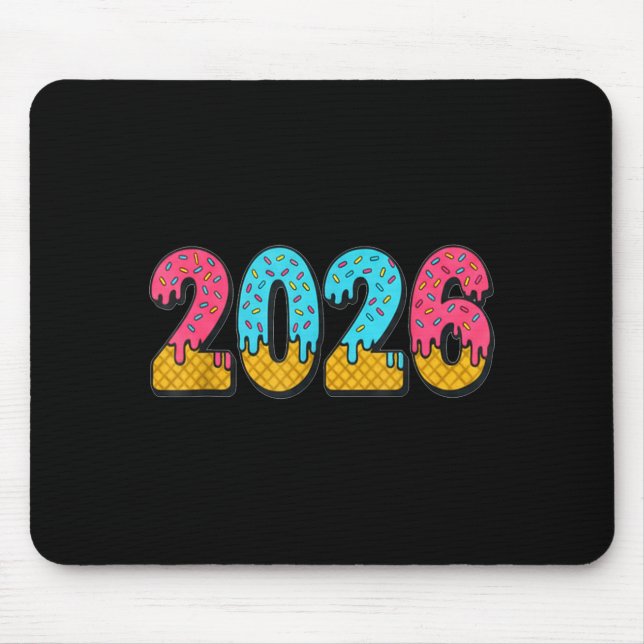 Mousepad 2026 Ice Cream Drip Meme New Year Gen Alpha Slang  (Frente)