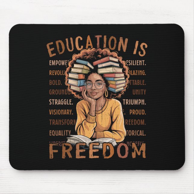 Mousepad 2026 Mês da História Negra Educação É Liberdade Pr (Frente)