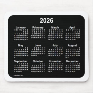 Mousepad 2026 Neon White Calendar de Janz Dois Tons
