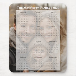 Mousepad 2026 Personalized Family Name Photo Calendar