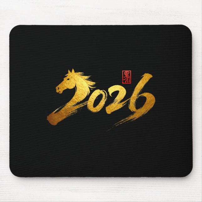Mousepad 2026 Year Of The Horse Calligraphy Chinese Lunar N (Frente)