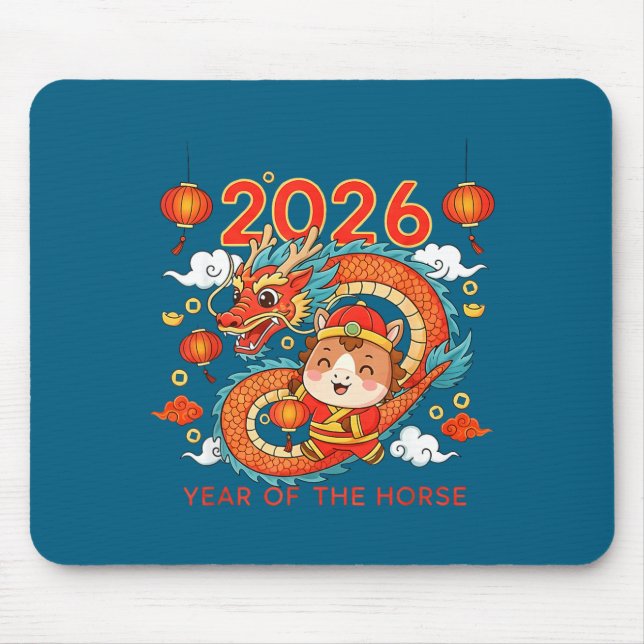 Mousepad 2026 Year Of The Horse Lunar New Year Chinese  (Frente)
