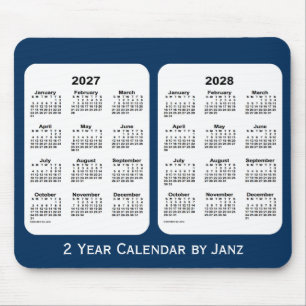 Mousepad 2027-2028 azul da caixa de polícia calendário de