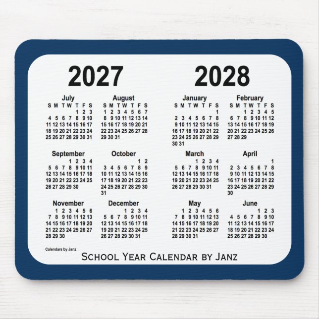 Mousepad 2027-2028 Caixa de Polícia Calendário Azul da Esco (Frente)