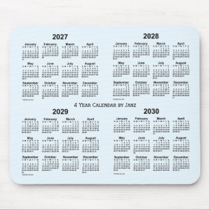 Mousepad 2027-2030 Calendário de 4 anos Alice Blue de Janz