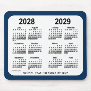 Mousepad 2028-2029 Caixa de Polícia Calendário Azul da Esco