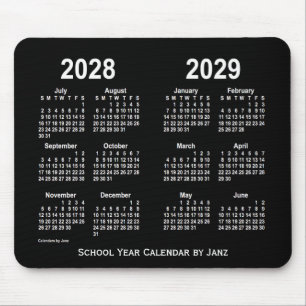 Mousepad 2028-2029 Calendário Neon White School por Janz