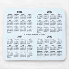 Mousepad 2029-2032 Alice Blue 4 Year Calendar