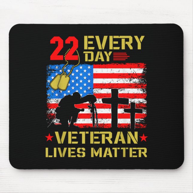 Mousepad 22 Veterans A Day Veteran Suicide Prevention Aware (Frente)