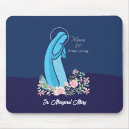 Mousepad 25 aniversário da vida religiosa Nun Flor Rosa