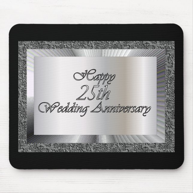 Mousepad 25o aniversário de casamento feliz (Frente)