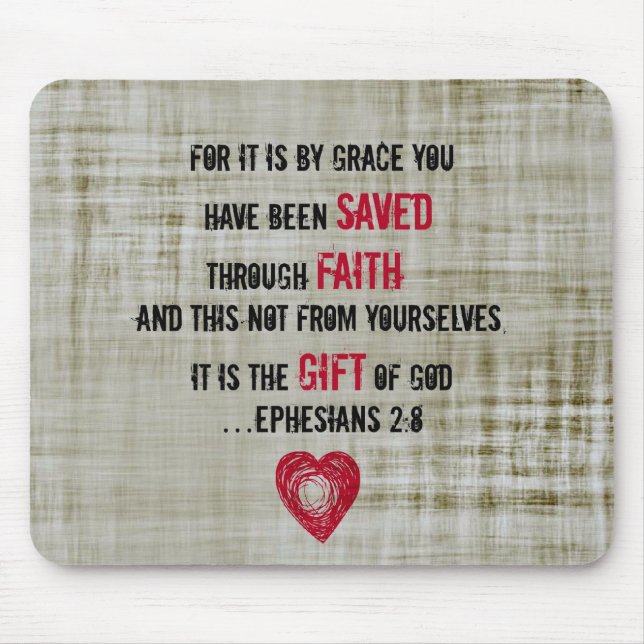 Mousepad 2:8 de Ephesians do verso da bíblia (Frente)