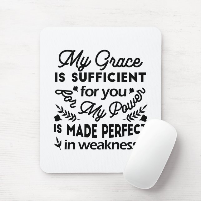 Mousepad 2 Coríntios 12:9 – Minha Graça é Suficiente Arte (Com mouse)