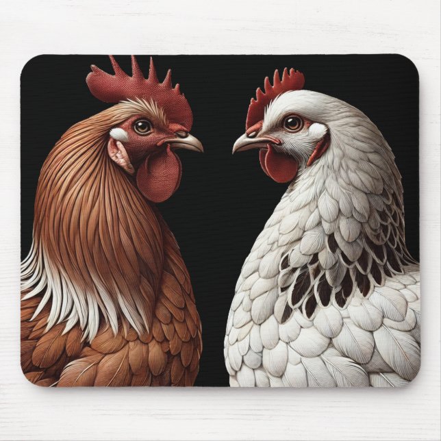 Mousepad 2 Country Chickens Fazenda Barnyard Kitchen (Frente)