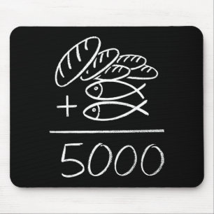 Mousepad 2 peixes 5 pães jesus alimenta os 5000 cristãos