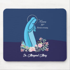 Mousepad 30 aniversário da vida religiosa Nun Flor Rosa