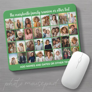 Mousepad 32 Colagem de Fotos - Verde Moderno com Texto