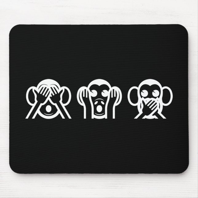 Mousepad 3 macacos sábios Emoji (Frente)