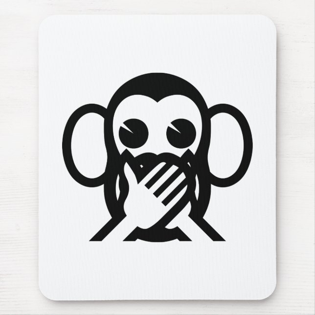 Mousepad 3 Macacos Sábios Iwazaru 言 わ ざ る Fale NO Mau Emoji (Frente)