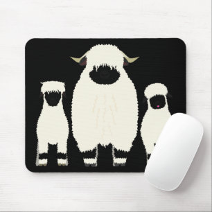 Mousepad 3 Ovelha Nose Negra Negra em fila