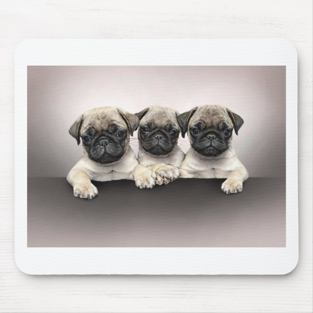 Mousepad 3 Pug bonito Pippies (Frente)