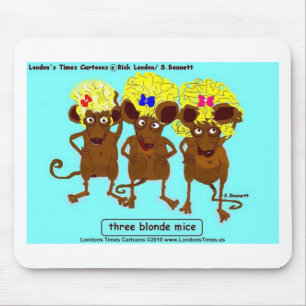 Mousepad 3 Ratos Loiras Camisetas Engraçadas Canecas Cartõe