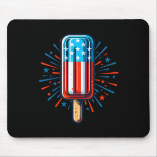 Mousepad 4º De Julho Sorvete Americano Sinalizador Patrióti