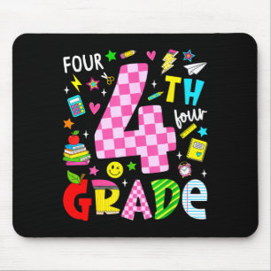 Mousepad 4º quarta série retrô colorido volta às aulas