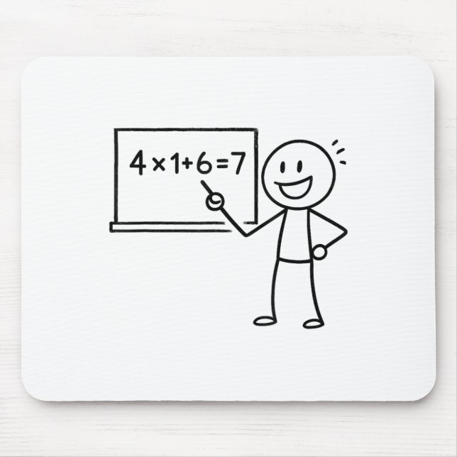 Mousepad 41 67 Meme 41 67 Engraçado Professor de Matemática (Frente)