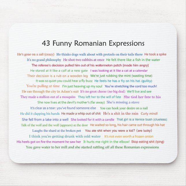 Mousepad 43 Engraçada Manifestação Romena Conversação (Frente)