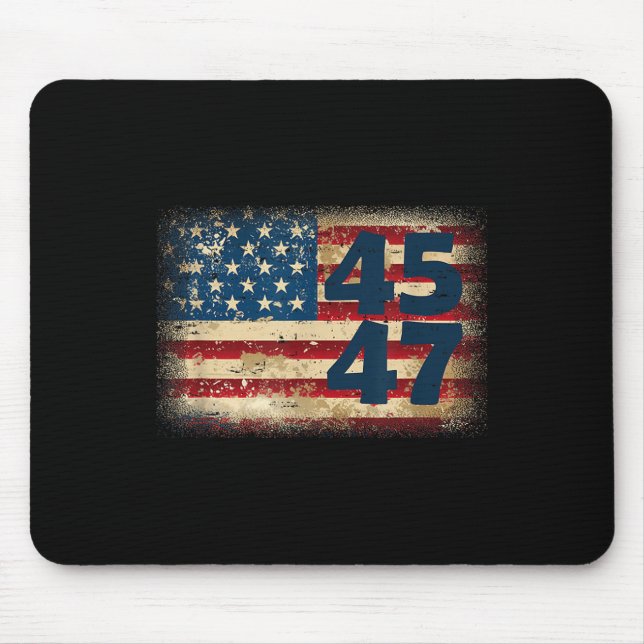 Mousepad 45 47 Donald Trump 2025 American Flag (Frente)